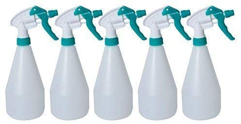 5x Complete Pack Of 750ml Green Coloured Hand Trigger Spray Bottles for Cleaning, Gardening and Feeding, Industrial & Domestic (5, Green)