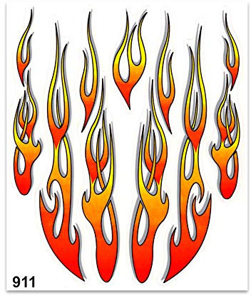 4R Quattroerre.it 911 Aufkleber Flammen, 20 x 24 cm, Mehrfarbig
