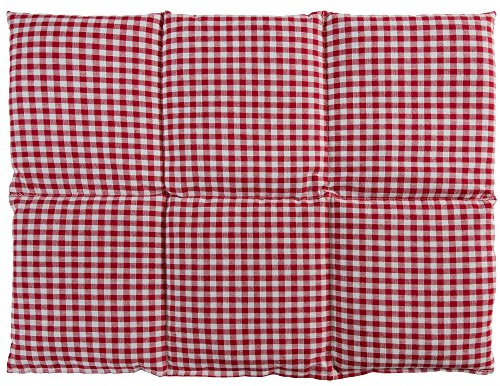 Bio-Dinkelkissen groß 40x30cm 6-Kammer - rot-weiß - Wärmekissen Dinkel Körnerkissen für Mikrowelle und Backofen - Dinkel-Kissen 30x40 - rot-weiß