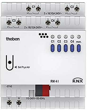 Theben 4940210 – Modul RM 4 i-knx Schaltaktor 4 Kanäle