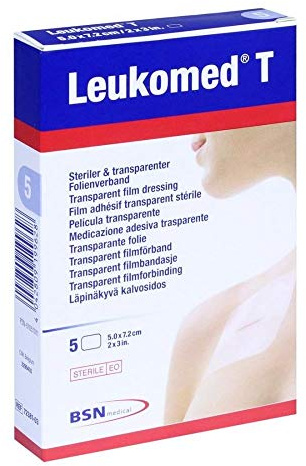 Leukomed Transparent Sterile Pflaster 5x7,2 cm, 5 St
