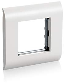 French Modular Abdeckrahmen mit Fenster (45x45mm), Reinweiß