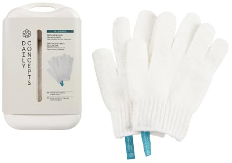 Daily Exfoliating Gloves, Reusable Packaging, Created to Instantly Polish and Remove Any Roughness Away While Increasing Blood Circulation and Renewing Your Skin.