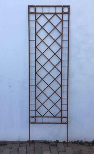 Gabella Metall Eisen Rankgitter Spalier Rankhilfe Wandgitter Meran 60 Roh Rost Rostig 60 cm breit 175 cm hoch