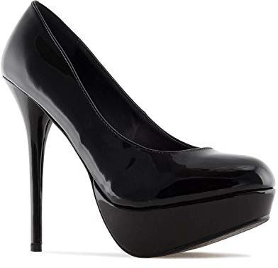 Andrés Machado Schwarze Lack High heels. 14 cm Absatz EU 44