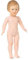 Petitcollin Francoise Nackte Puppe mit gemalten Augen, 40 cm