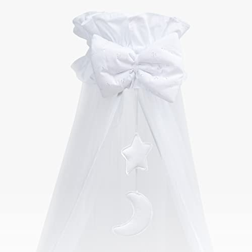 Zanzariera a baldacchino drappo adatto solo per culla, culla - sangallo (bianco luna)