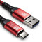 USB C Cable USB 3.0 Type A 1.5m Power and Data Cord Nylon Braid for USB 3.1 laptops and Smartphones Nexus 5X, 6P, OnePlus 2, OP 3, HTC 10, MacBook Pro - Red