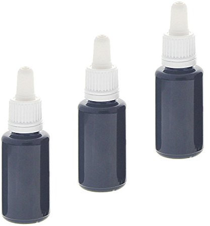 Mironglas Violettglas Flasche mit Pipette, leere violette Miron Glas-Flasche, Kosmetex Pipettenflasche mit Pipettenmontur, 3× 20 ml