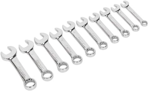 Sealey Ak633 Combination Spanner Set 10Pc Stubby Metric