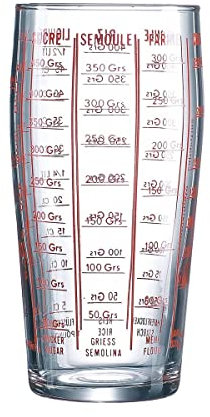 Luminarc Filo Vaso Medidor Alto Vidrio 8x8x16cm - 59cl Sodo Apto Microondas Apto Frigorífico Reciclable