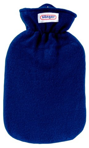 Wärmflasche mit Fleecebezug, 2,0 Liter (blau)