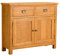 Lanner Oak Small Sideboard Cabinet | Traditional Rustic Waxed 2 Drawer Solid Wood Storage Cupboard for Dining Room, Hallway or Living Room | Fully Assembled 85 x 100 x 33.5 cm