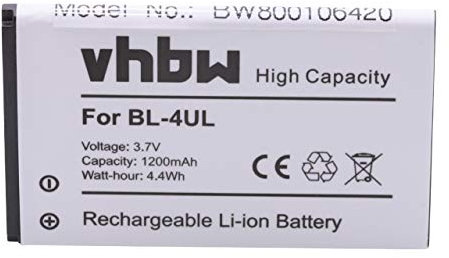 vhbw Akku kompatibel mit Microsoft 3310 2017, New 3310, TA-1008, TA-1030 Handy Smartphone Telefon (1200 mAh, 3,7 V, Li-Ion)