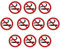 kleberio® 10 Selbstklebende Aufkleber Rauchen verboten 5 cm rund Nichtraucher Aufkleber Rauchverbot Schild Nichtraucher Schild No Smoking Aufkleber Verbotsschild Rauchen