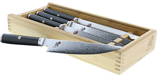 MIYABI Steakmesser-Set, 4-teilig, schwarz/Edelstahl