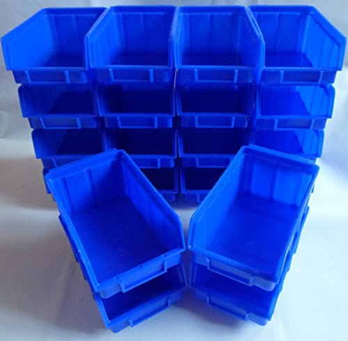 Arle-Living 20 Stk. Stapelboxen Gr.2 Stapelkästen blau Stapelbox Sichtlagerkästen