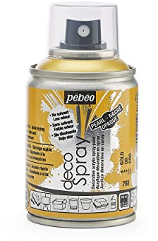 PEBEO - Peinture Acrylique en Spray - Pour la Décoration Multi Supports en Intérieur et Extérieur - Base Eau, Faible Odeur - 100 ml - Finition Nacré - Coloris Or Nacré