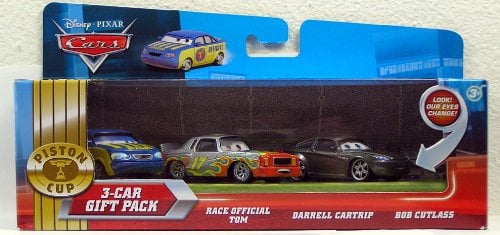 Disney Cars Piston Cup 3 pack Darrell Cartrip Race Official Tom Bob Cutlass