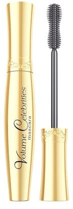 Eveline Cosmetics Volume Celebrities Volumenverstärkende und Wimpernkräuselnde Mascara - Verlängernde, Verdickende & Nährende Formel mit Jojobaöl, Carnaubawachs und D-Panthenol