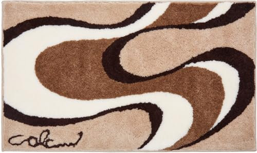Grund COLANI Exklusiver Designer Badteppich 100% Polyacryl, ultra soft, rutschfest, ÖKO-TEX-zertifiziert, 5 Jahre Garantie, Colani 11, Badematte 60x100 cm, beige