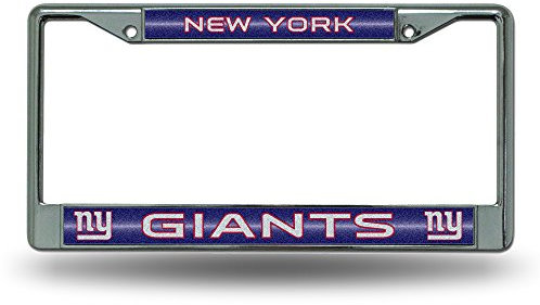 Rico Industries Rico NFL New York Giants Bling Chrom Kennzeichenrahmen mit Glitzerakzent