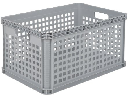 Heavy Duty Plastic Stacking Industrial Euro Storage Containers Boxes Crates! 5 Sizes -Big Load Capacity Food Grade 10 Year Guarantee! (20, 60 Litre Ventilated - L600 x W400 x H320mm)