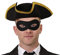 Für Erwachsene, Straßenräuber-Kostüm, Dick Turpin, Straßenräuber, Dreispitz-Hut mit goldenem Rand und Maske, ideal für Verkleidungswochen in der Schule oder jede andere Party, in Einheitsgröße erhältlich (schwarz mit goldenem Rand)