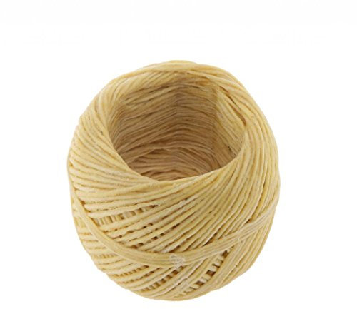 Bio Hemp Wick Ball - Stoppino in canapa con cera d'api, rivestimento naturale, per fai da te, 200 m