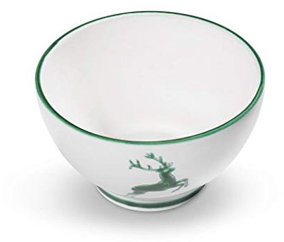 GMUNDNER KERAMIK Bol à céréales Grand Format | Diamètre : 14 cm | Cerf en Vert | Vaisselle, fabriquée à la Main en Autriche