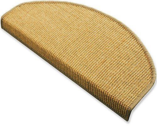 Sisal - Stufenmatten, Stufenmatte, Treppenteppich, MA natur groß, gewebt in natürlicher, schöner Sisalstruktur,eingepresster Treppenwinkel für sicheren Halt, wohnlichen Farben und rutschsicher für Mensch und Tier
