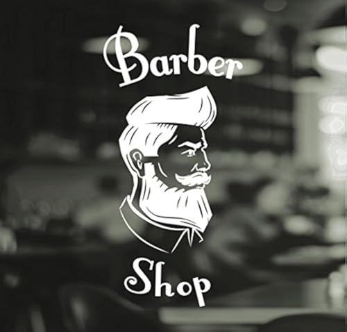 Aufkleber, Friseur, Herren-Salon, Vinyl, Schild mit englischer Aufschrift, Fenster-Schriftzug