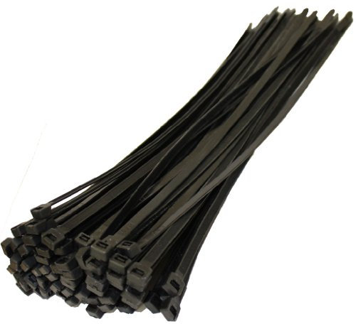 25 X Black Cable Ties 370Mm X 7.6Mm Zip Tie Bases