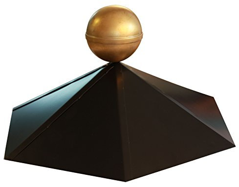 Karibu Pavillonhaube 6-Eck schwarz mit Messingkugel