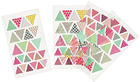Sticker Wimpel bunt, 96 Stück