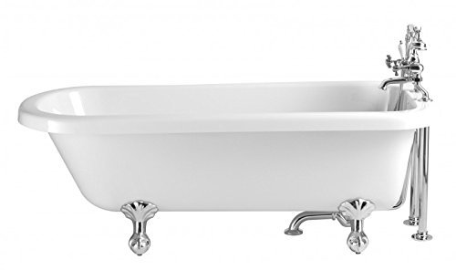 Casa Padrino Jugendstil Badewanne freistehend Weiß Modell He-Per 1660mm - Freistehende Retro Antik Badewanne Barock