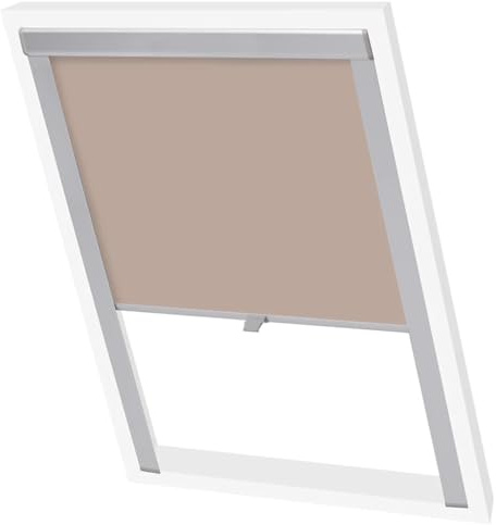 'vidaXL Blackout Roller Blinds for Velux windows - Adjustable Beige Home/Office Window Cover with Heat Blocking Aluminium Coating - Easy Installation