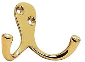 VICTORIAN DOUBLE ROBE HOOK | Victorian Double Robe Hook, Polished Chrome. Carlisle Brass