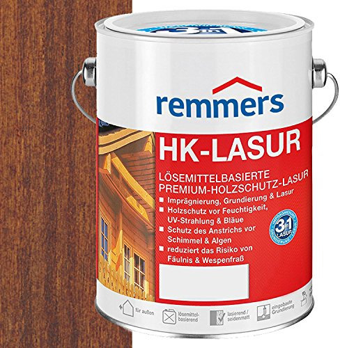 Remmers HK Stain Chestnut, 5 litres, Decorative, Solvent-Based Premium Wood Preservative Stain for Exterior use, 3-fold Wood Protection with Impregnation + Primer + Stain