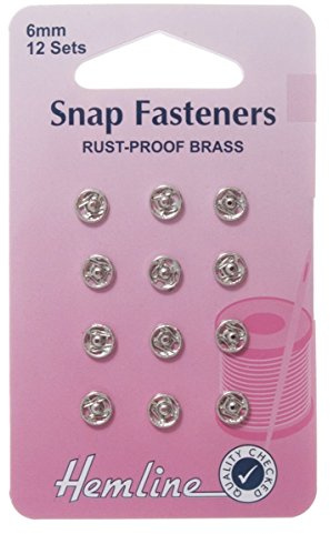 Sew On Snap Fasteners 6mm: Nickel/Silver
