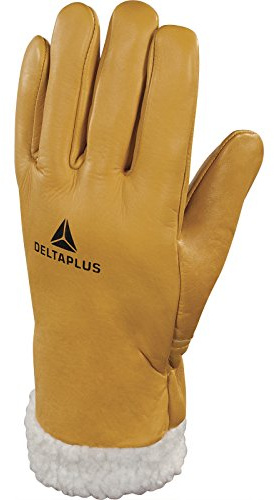 Delta Plus Leather Gloves – Glove for Cold Flower Beef Lining Yellow Size 8