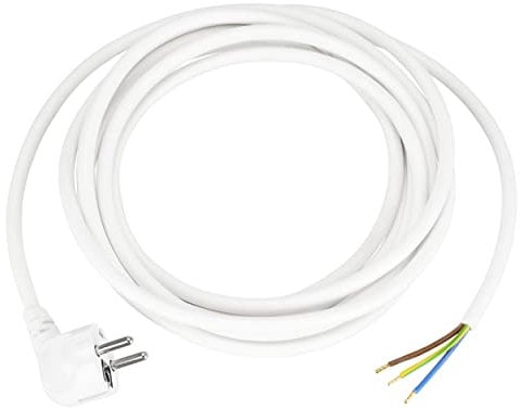 REV Verlängerung, Stromkabel mit Stecker, Ersatzkabel, 5m, 3680W, IP20, Weiss