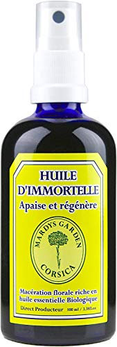 Immortelle Öl aus Korsika 100ml. BIO Helichrysum Italicum Blüten Öl mit Ätherischem Öl. Beruhigt und Regeneriert