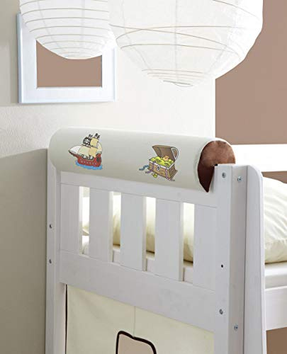TiCAA Bettkantenschutz für Kinderbetten 90 cm breite, rausfallschutz mit Bezug für bettgitter, Bettrahmen, Kantenschutz für Kinder Babybett