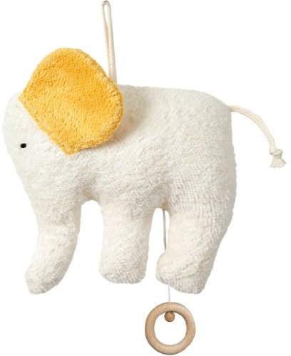 Efie Bio-Spieluhr Elefant – handgefertigt in Deutschland – 100 % Baumwolle (kbA), Füllung Schurwolle (kbT) – GOTS-zertifiziert - Melodie (Sandmann, lieber Sandmann)