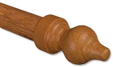 INTERDECO Gardinenstangen Endstücke aus Holz in Kirschbaum lackiert für 28 mm Ø (2 Stück)