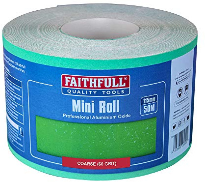 Faithfull AR11560G Aluminium Oxide Paper Roll 115mm x 50m 60g - Green
