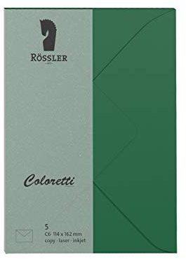 Rössler 220705571 - Coloretti Briefumschläge, 80 g/m², DINC6, forest, 5 Stück