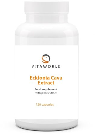 Vita world Ecklonia Cava Extract 500 mg l 120 Capsules l 140 mg Brown Algae and 360 mg spirulina per Capsule l 210 µg Iodine per Capsule l Vegan