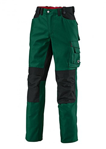 BP Workwear 1789-555-74 Arbeitshose - Gummizug im Rücken - Bundfalten - Normale Passform - Größe: 54s - Farbe: mittelgrün/schwarz